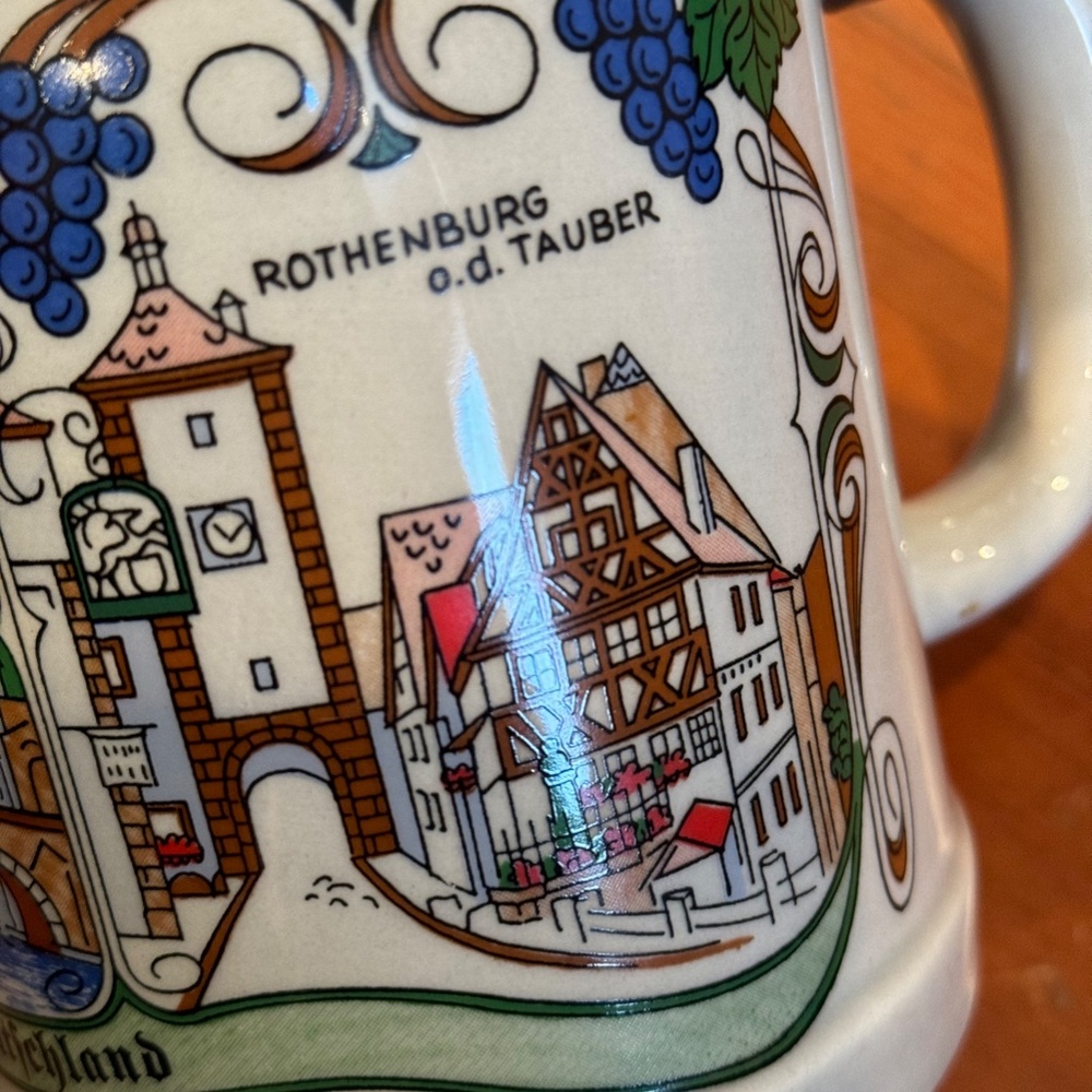 Vintage Germain Lidded Ceramic Stein Heidelberg Rüdesheim a. Rhein - Picture 11 of 14